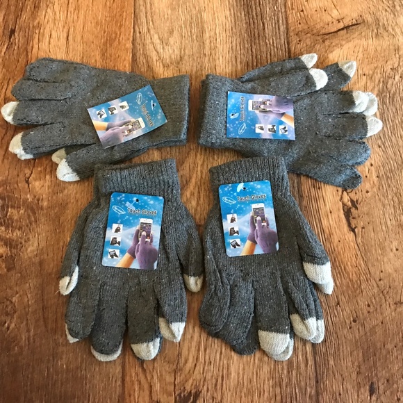 Wholesale Gloves Touchscreen Winter Acrylic Gray - Picture 4 of 8